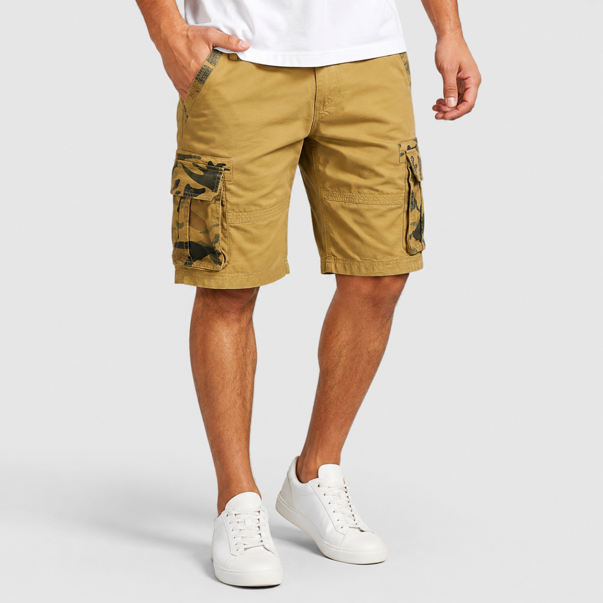 The Stratford Men’s 100% Cotton Camouflage Cargo Shorts