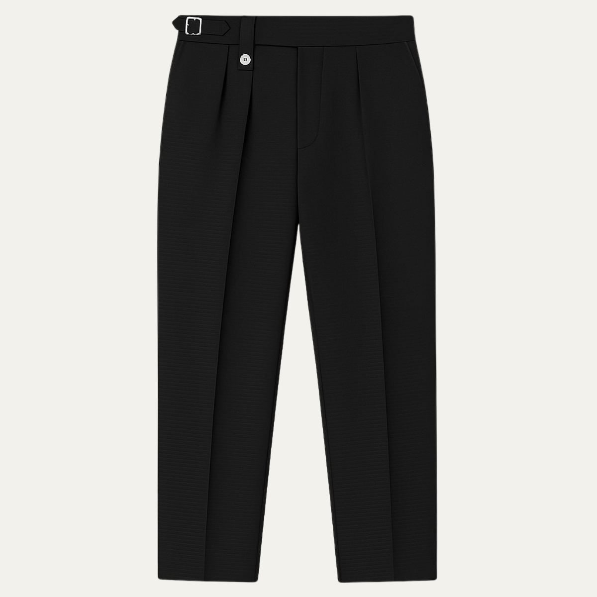The Hamilton Men’s Solid Black Dress Trousers with Belt Loops