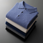 The Kendal Men's Knitted Polo Jumper in Wool Blend
