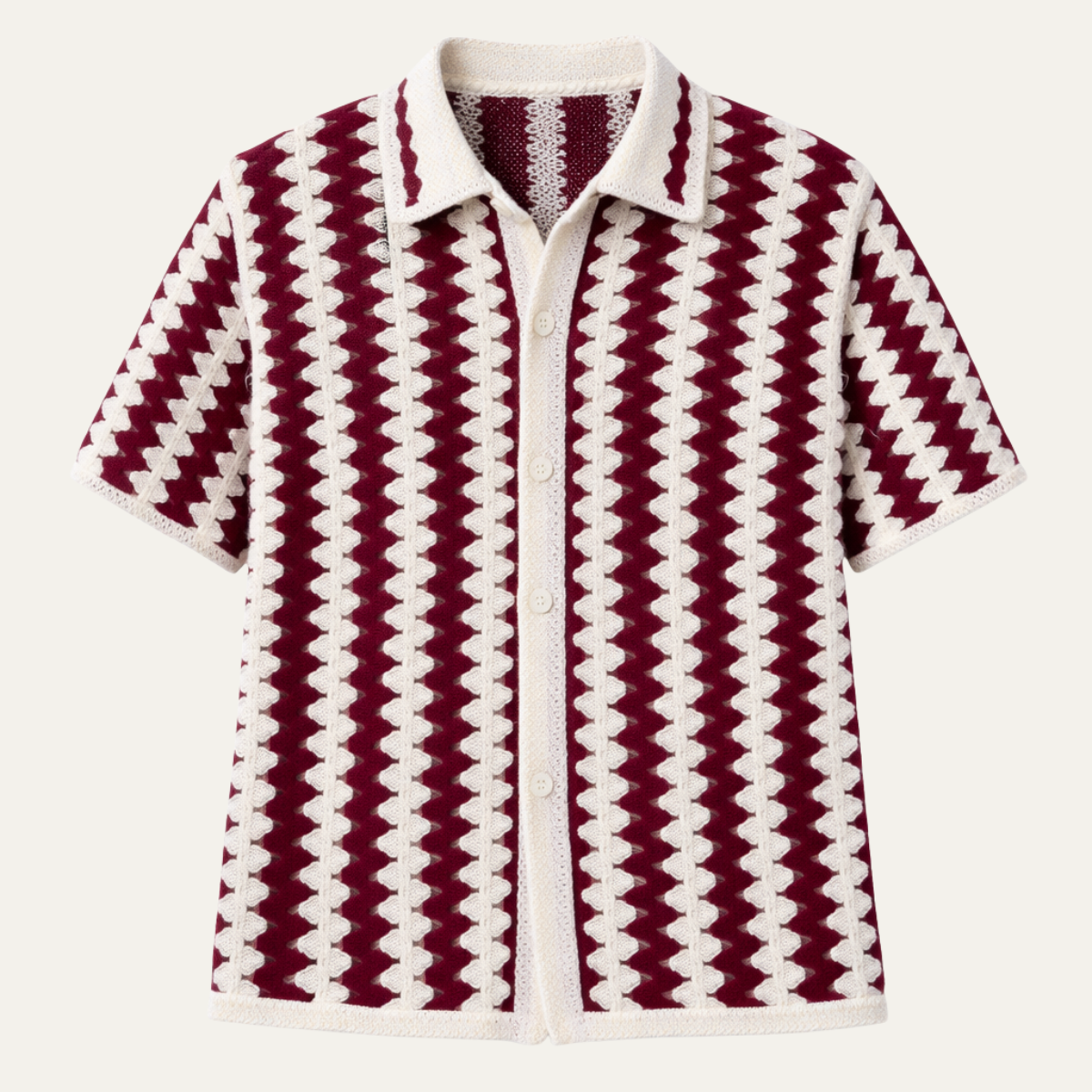 The Sarentino Men’s Casual Crochet Polo Shirt