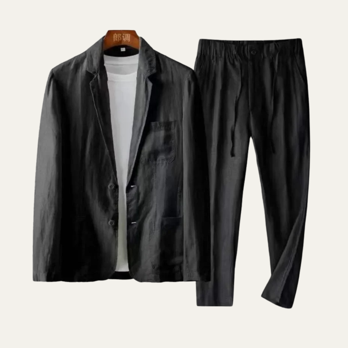 The Treviso Men’s Lightweight Linen Blazer and Trousers Set – Casual Two Piece Suit
