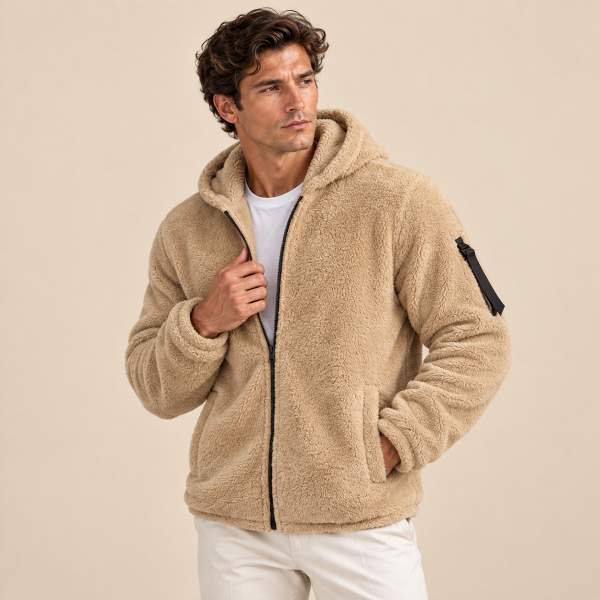 Brixton Men's Soft Velvet Fleece Hoodie Jacket