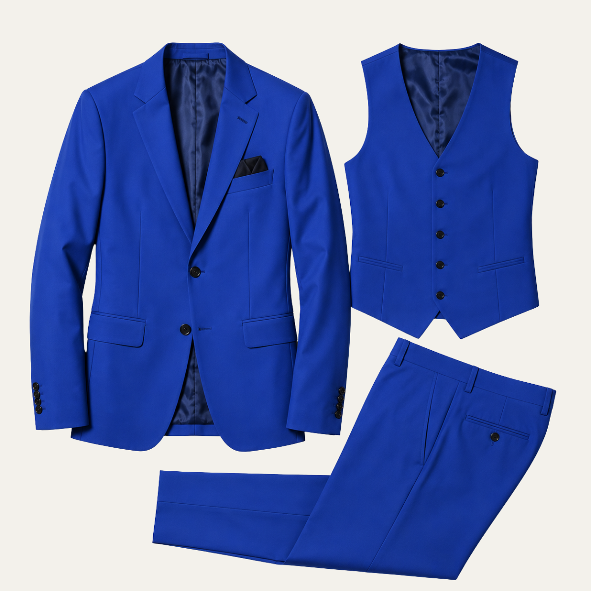 The Bogliasco Men’s 3 Piece Suit – Slim Fit Timeless Wedding & Dinner Suit Set