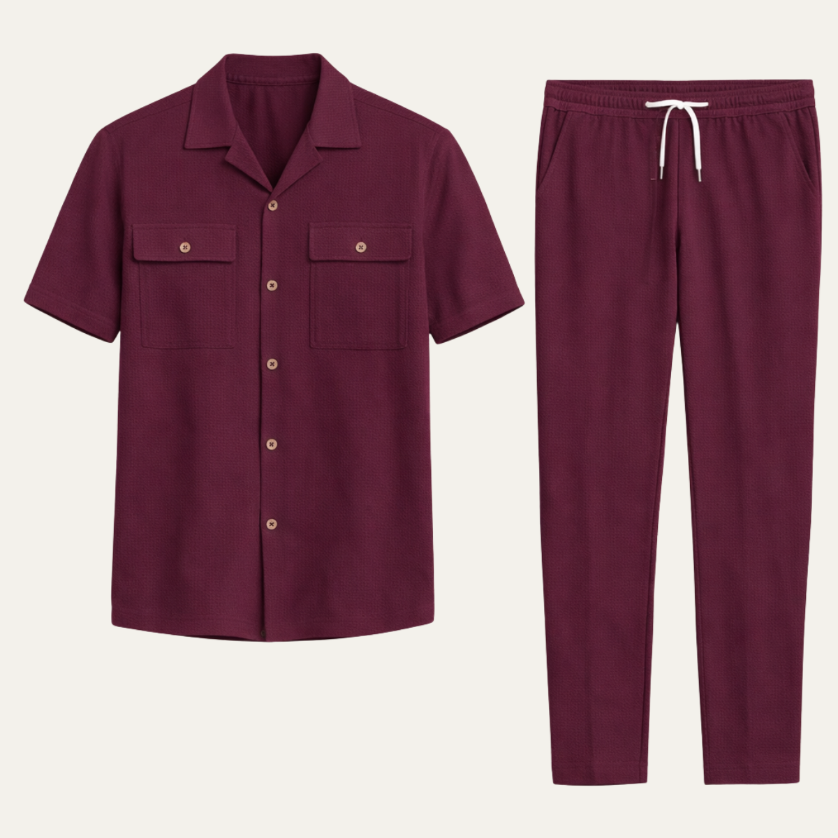 The Savigliano Men's Short Sleeve Shirt and Trousers Set