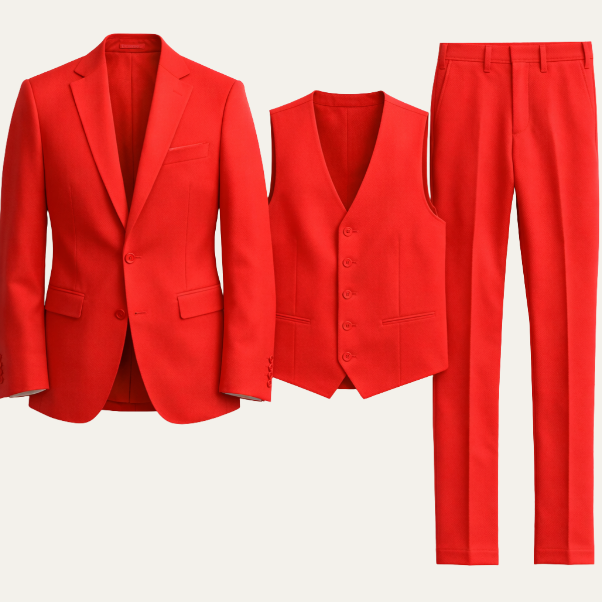 The Cisternino Men’s Wedding 3 Piece Suit – Slim Fit Jacket Vest Trousers