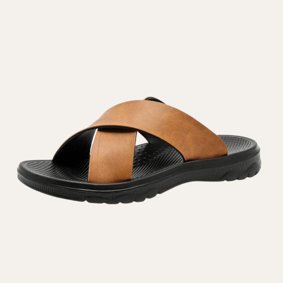 The Viareggio Men’s Open Toe  Cross Strap Slide Sandals