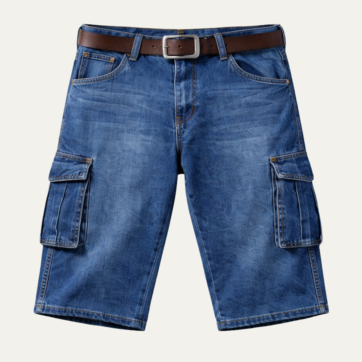 The Arezzo Men’s Loose Fit Multi Pocket Denim Cargo Shorts