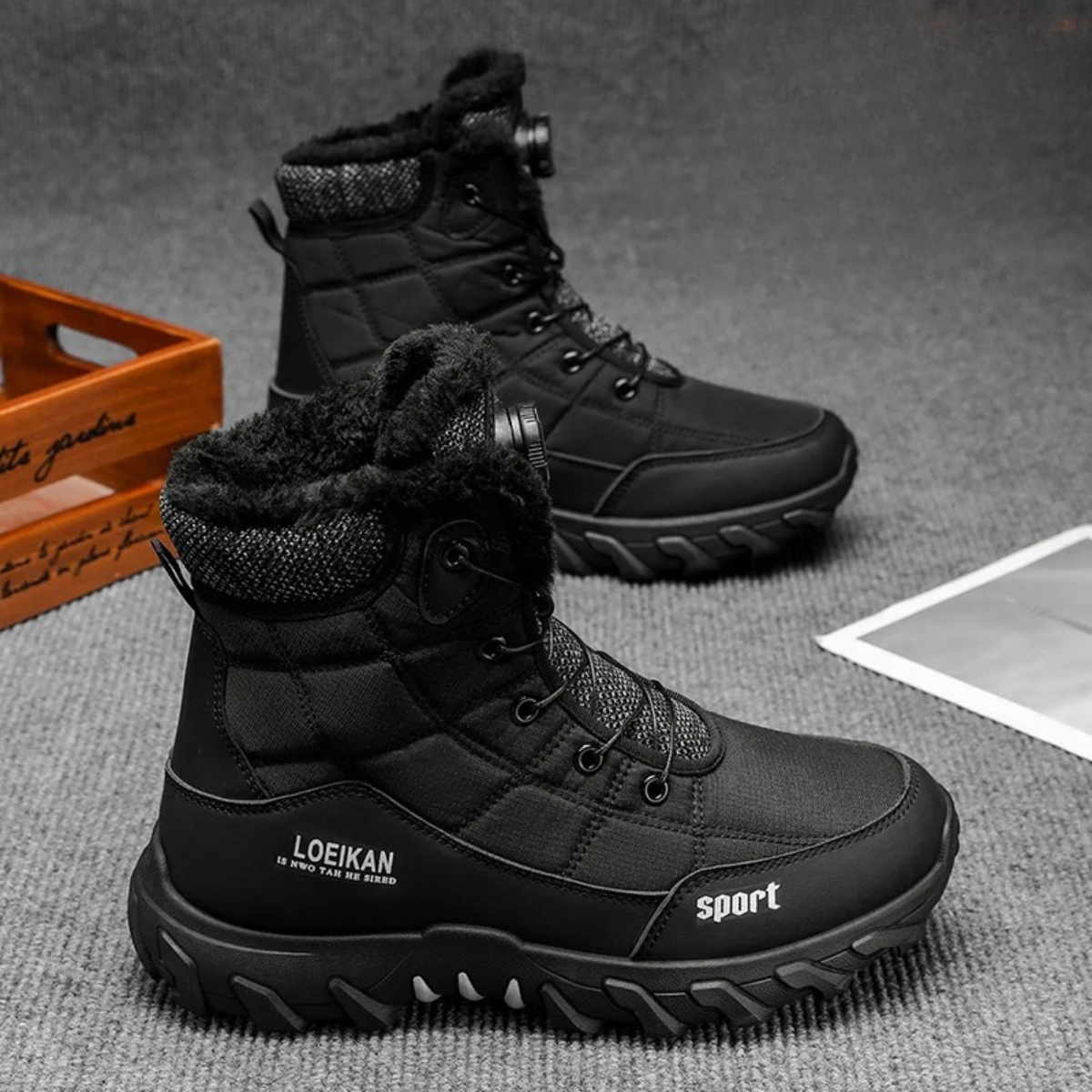 Northpark Men's Trendy Plush-Lined Winter Boots