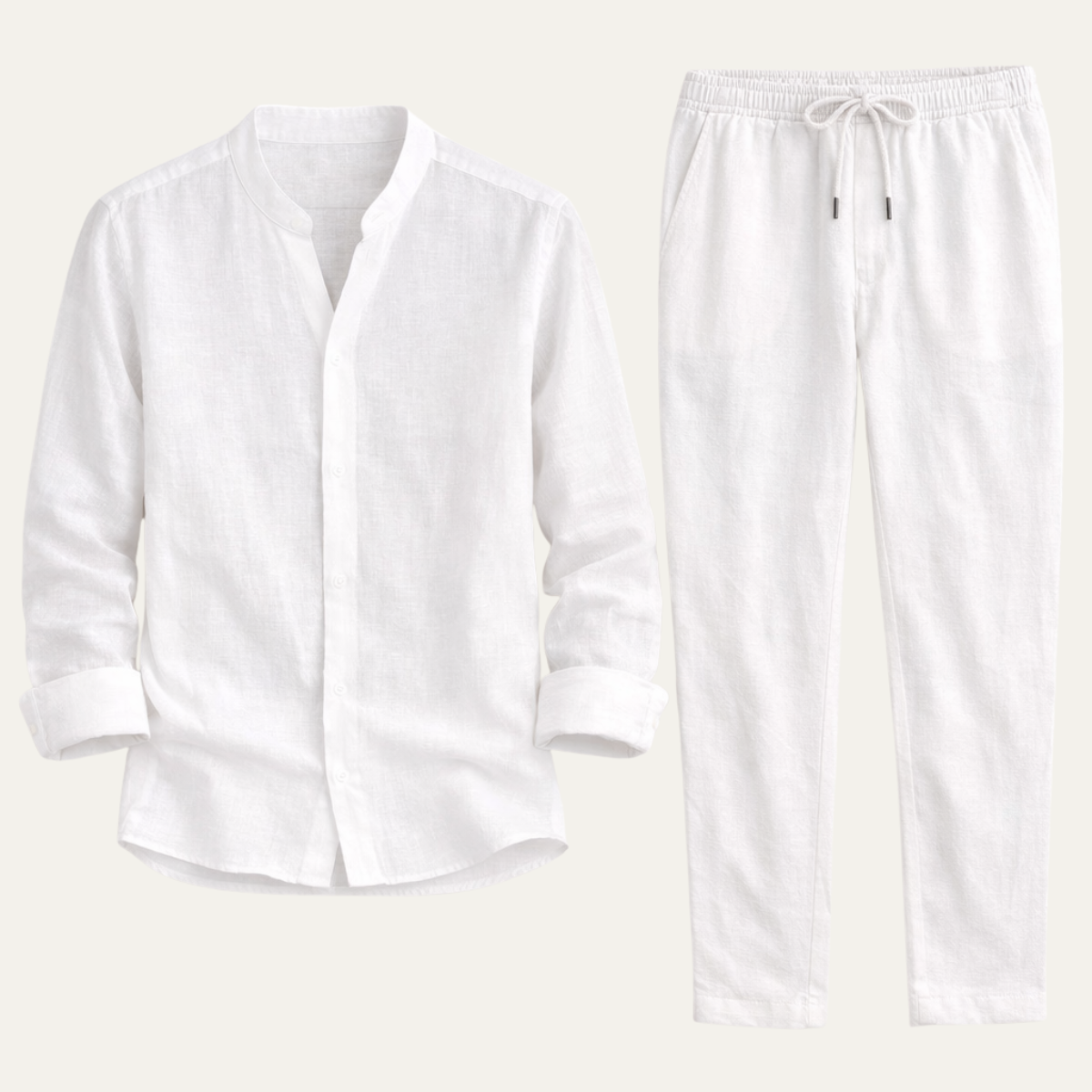 The Trento Men’s Linen Shirt and Trousers Set – Casual Two Piece Outfit