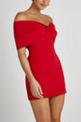 Women's Off Shoulder Mini Dress with Bow