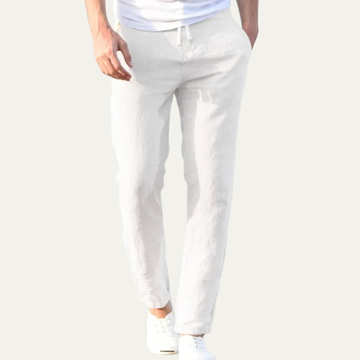 The Testaccio Men’s Breathable Lightweight Elastic Linen Trousers