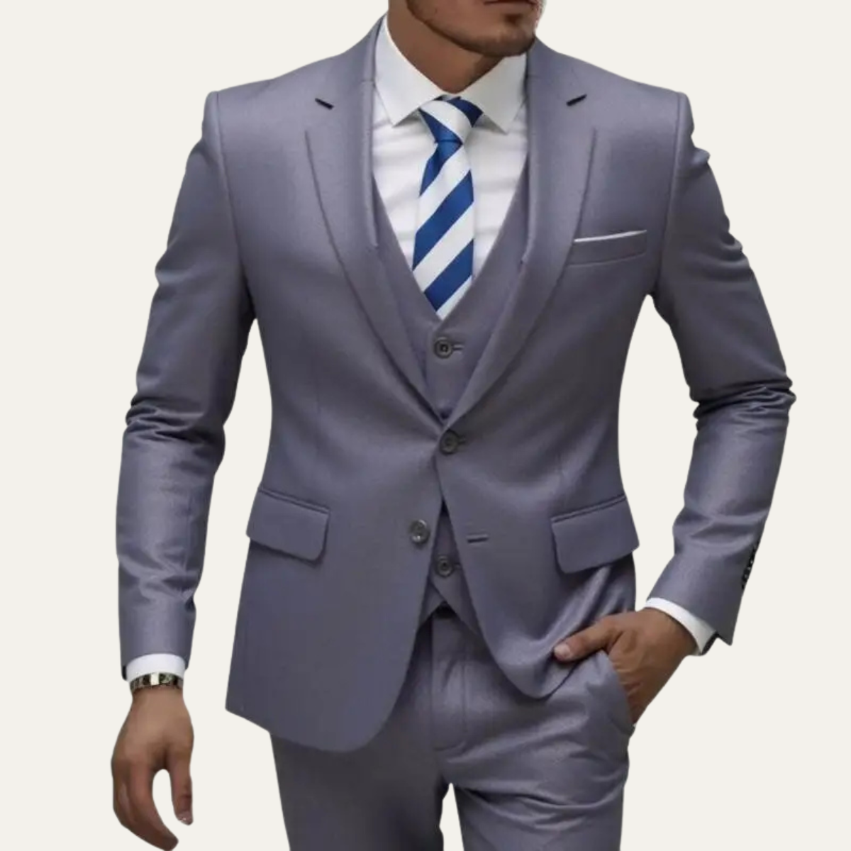 The Posillipo Men’s Tailored Suit Set – Blazer Waistcoat Trousers