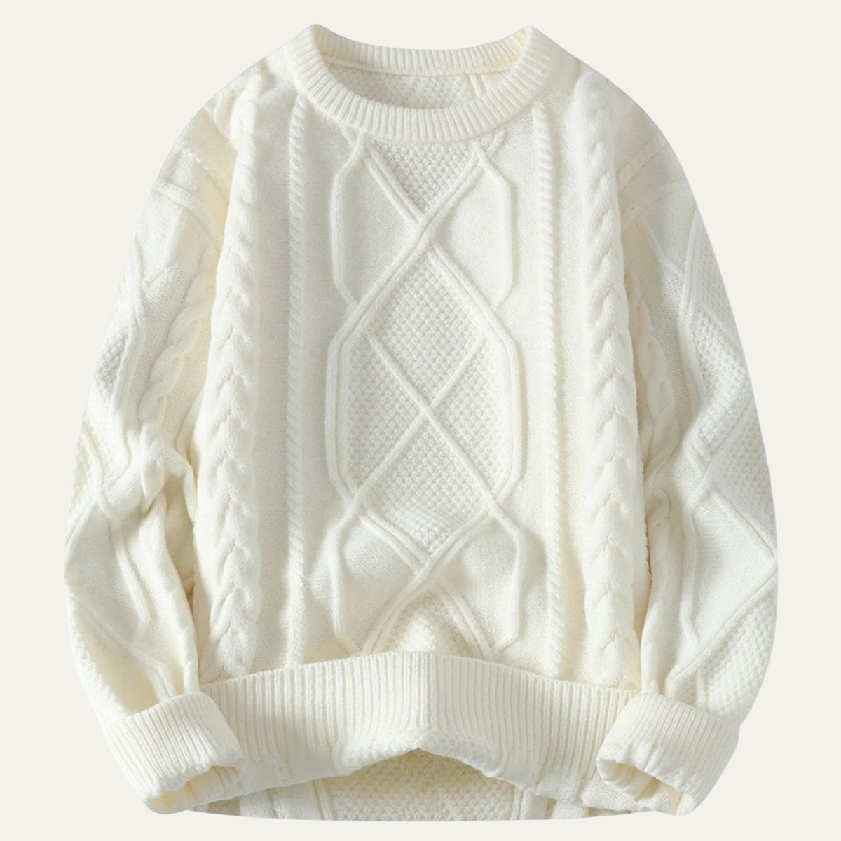 Men’s Warm Chunky Fisherman Cable Knit Winter Jumper