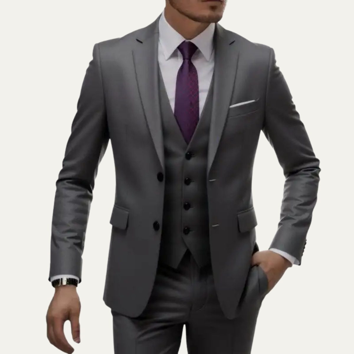 The Posillipo Men’s Tailored Suit Set – Blazer Waistcoat Trousers