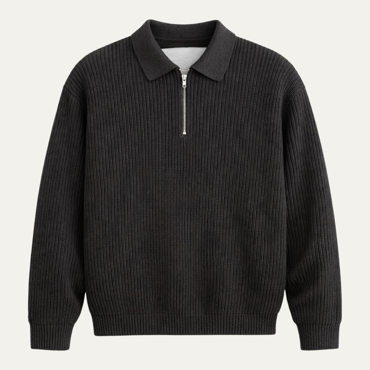 Men’s High Collar Slim Fit Half Zip Jumper