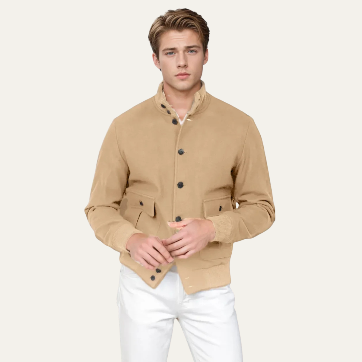 The Civitanova Men’s Ribbed Collar Multi Pocket Blazer