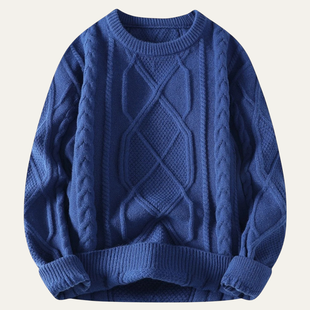 Men’s Warm Chunky Fisherman Cable Knit Winter Jumper