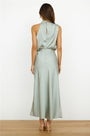 Women's Maxi Dress with Asymmetric Neckline