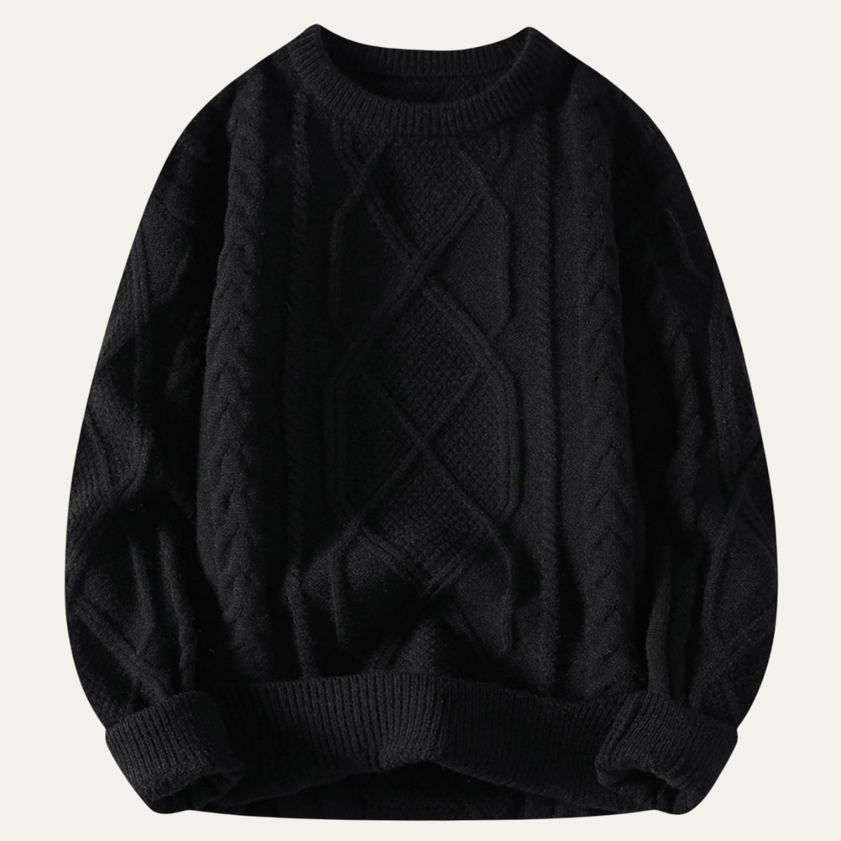 Men’s Warm Chunky Fisherman Cable Knit Winter Jumper
