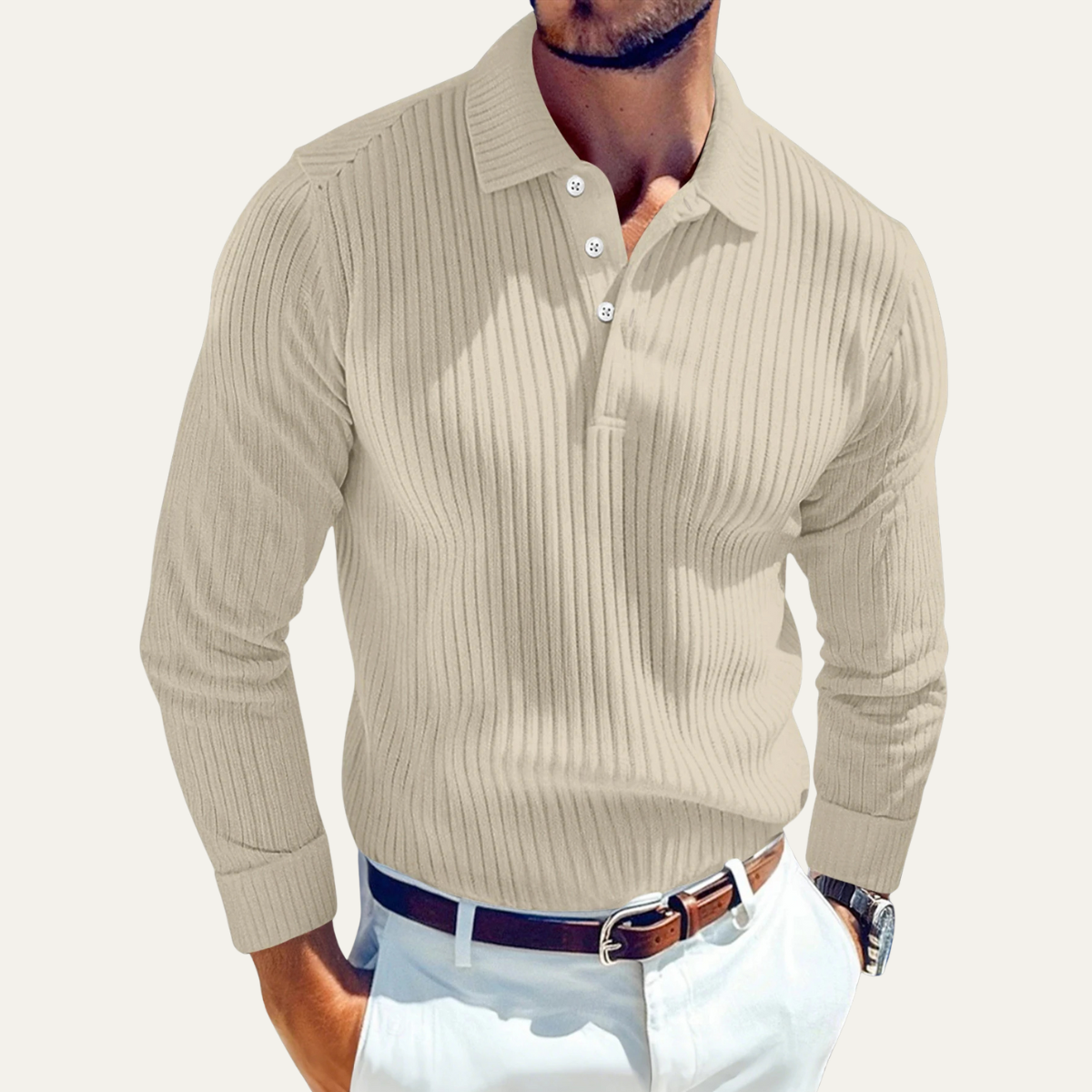 The Siena Men’s Retro Ribbed Collared Polo Shirt