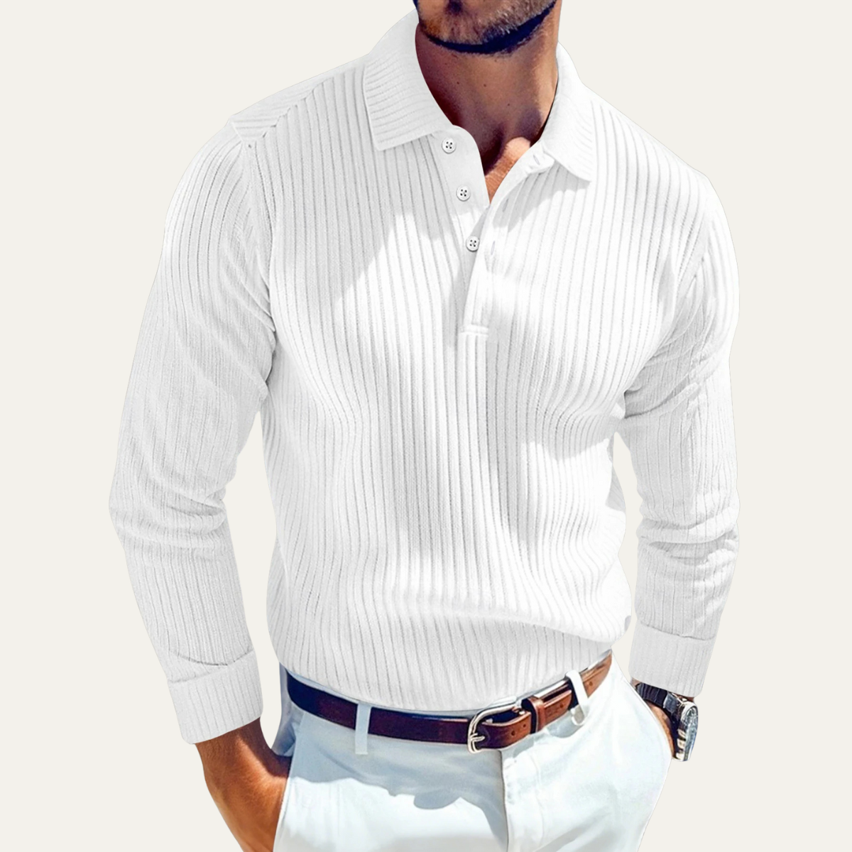 The Siena Men’s Retro Ribbed Collared Polo Shirt