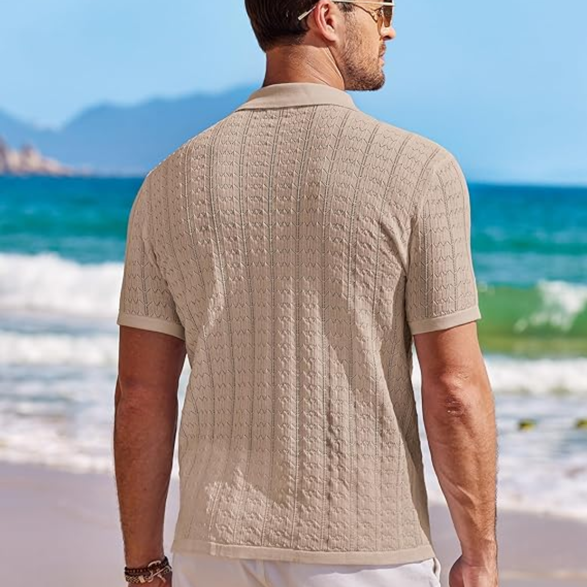 The Milano Men’s Casual Summer Knit Button Down Shirt