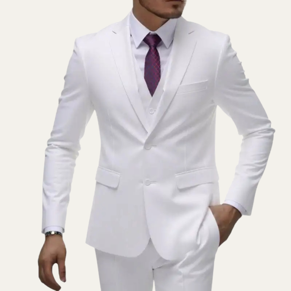 The Posillipo Men’s Tailored Suit Set – Blazer Waistcoat Trousers