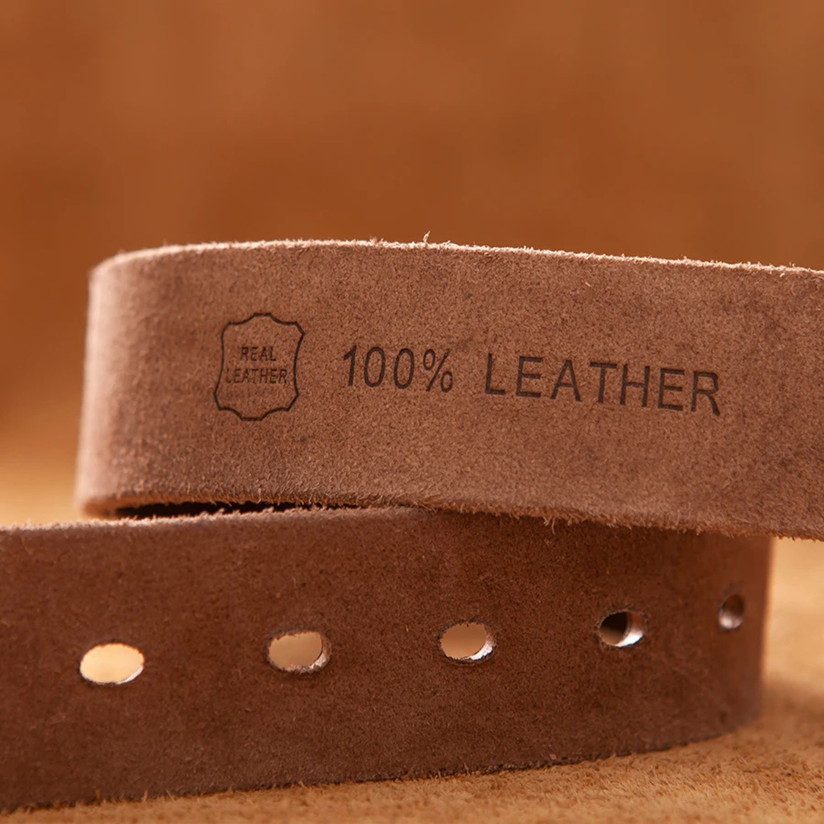 Men’s Genuine Cowhide Leather Belt with Metal Buckle