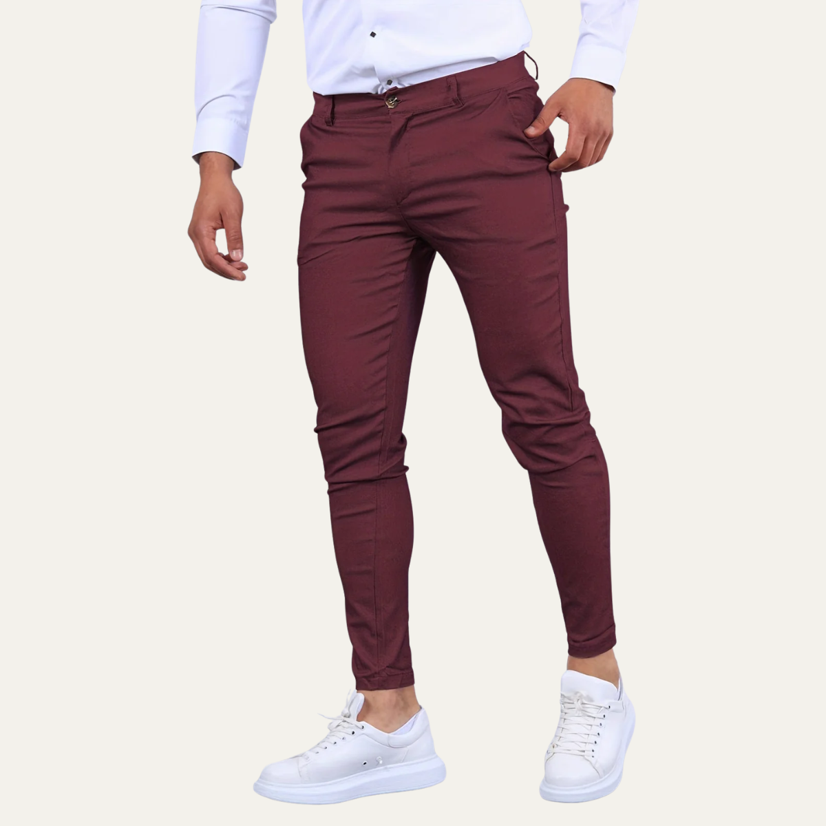 The Kingsbury Men’s Slim Fit Casual Stretch Chino Trousers