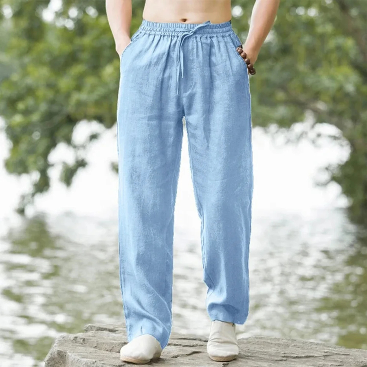 The Leicester Men’s Soft Linen Loose Fit Casual Trousers