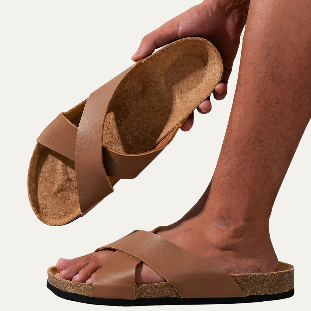 Men’s Cross Strap Slide Sandals
