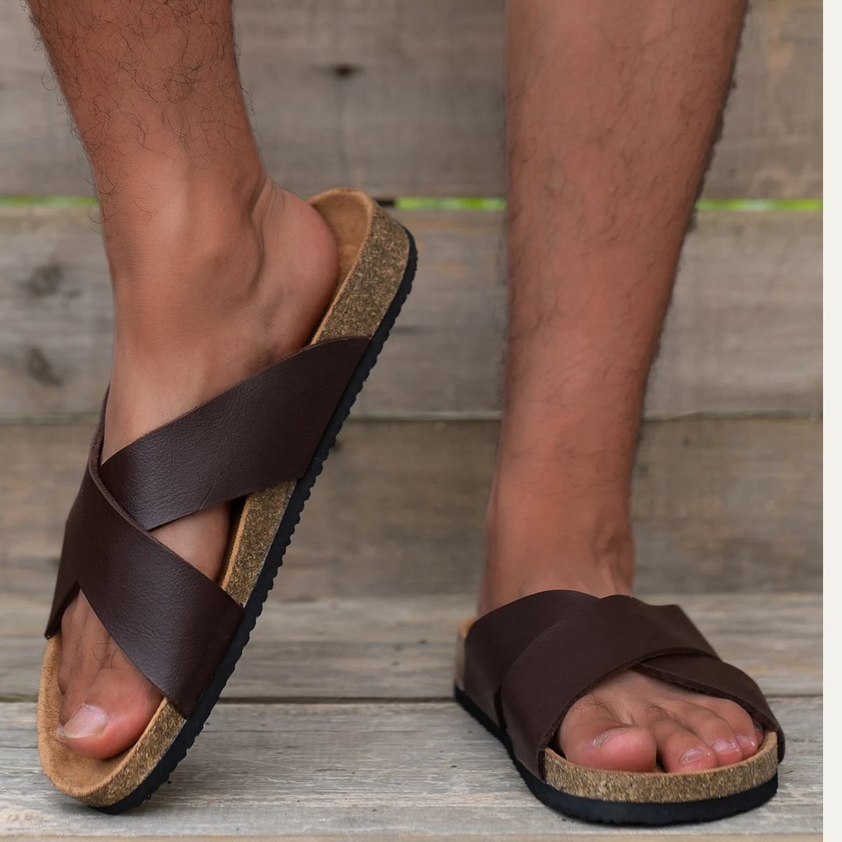 Men’s Cross Strap Slide Sandals