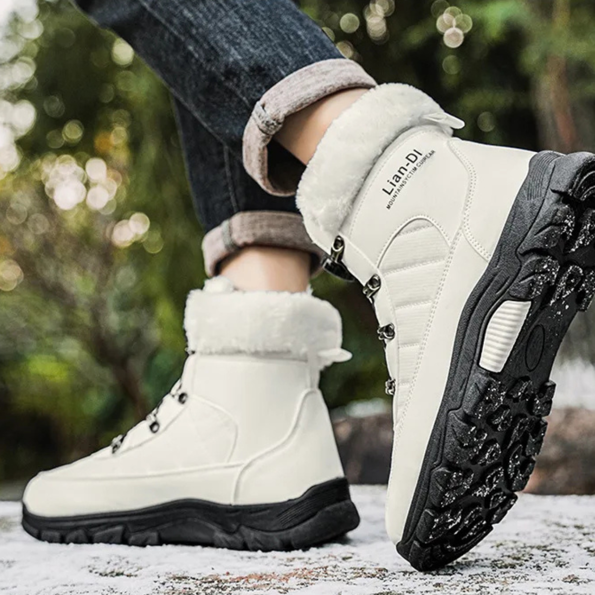 Tarquinia Men's High-Top Winter Snow Boots with Fur Lining and Anti-Slip Sole