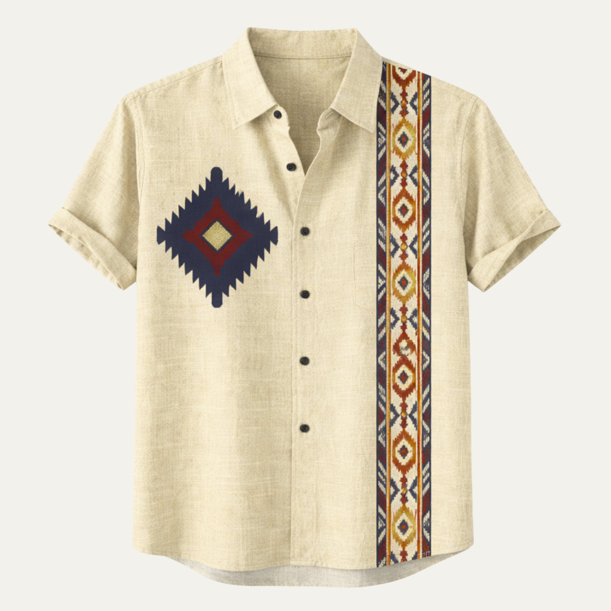 The Sandringham Men’s Patterned Retro Cotton Linen Shirt