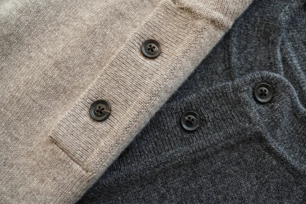 The Masham Men's Henley Knit Jumper with Button Neck