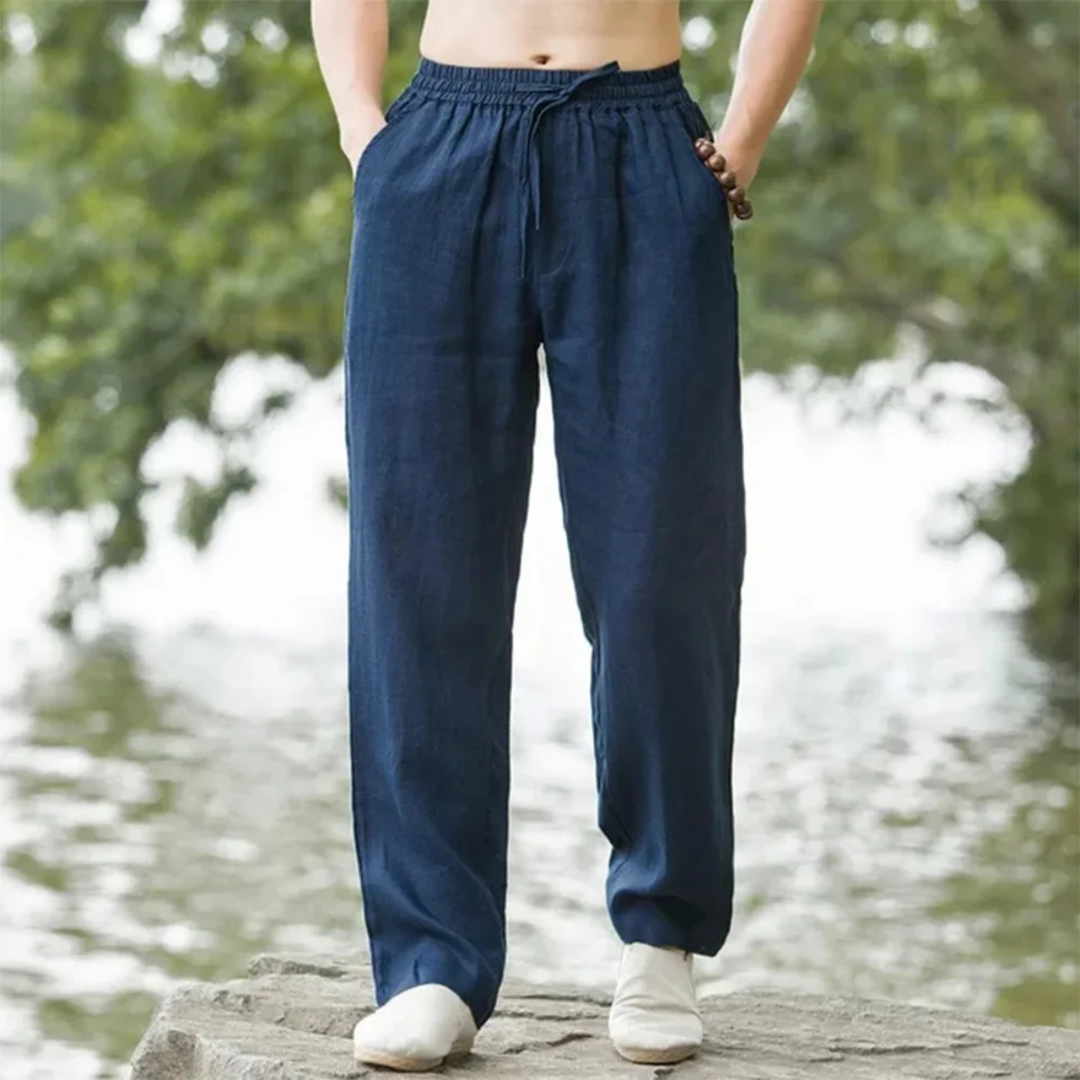 The Leicester Men’s Soft Linen Loose Fit Casual Trousers