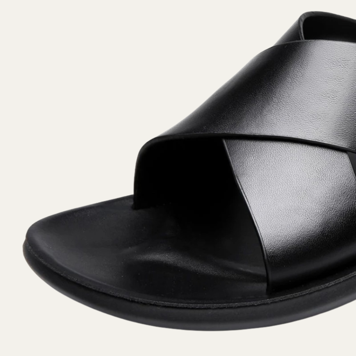 The Cortona Men’s Cross Strap Slide Leather Sandals
