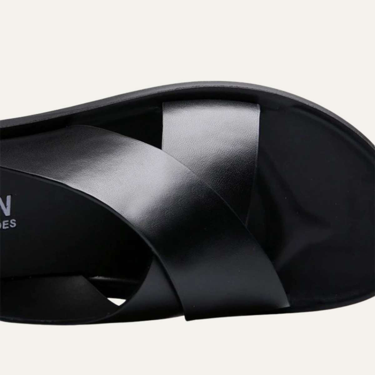 The Cortona Men’s Cross Strap Slide Leather Sandals