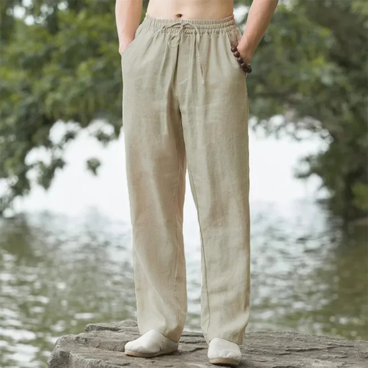 The Leicester Men’s Soft Linen Loose Fit Casual Trousers