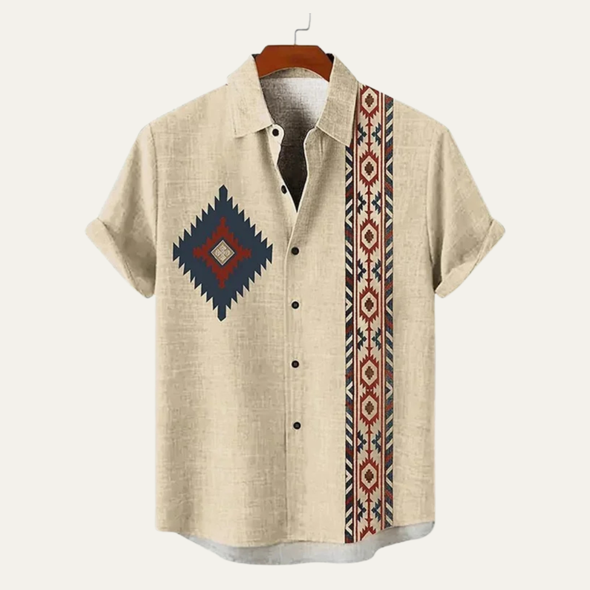 The Sandringham Men’s Patterned Retro Cotton Linen Shirt