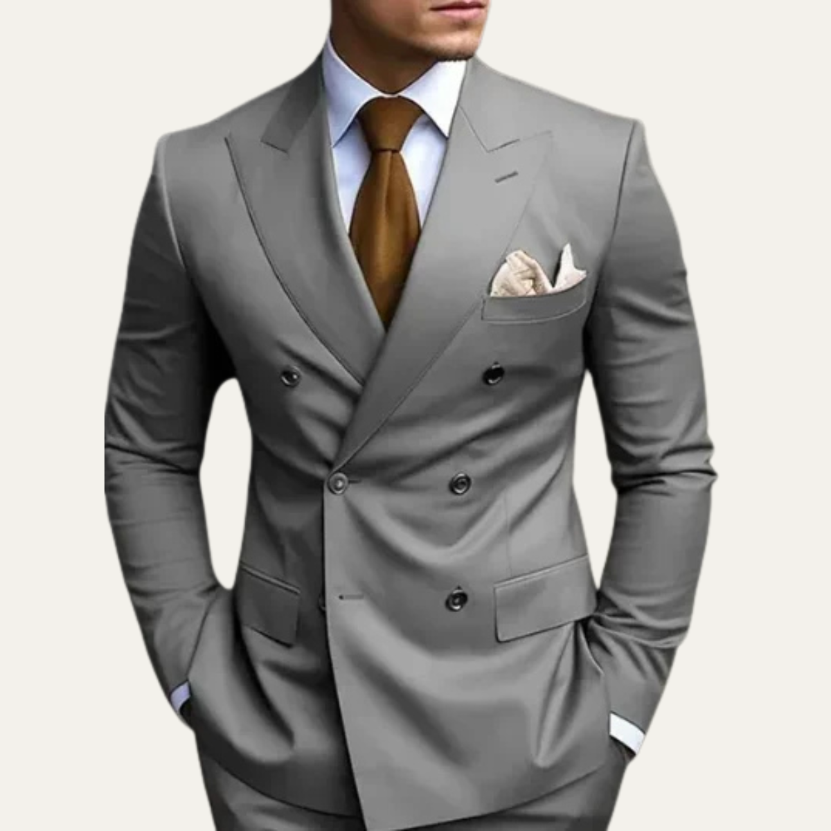 The Trento Men’s Double Breasted Suit – Classic Formal Jacket and Pants Set