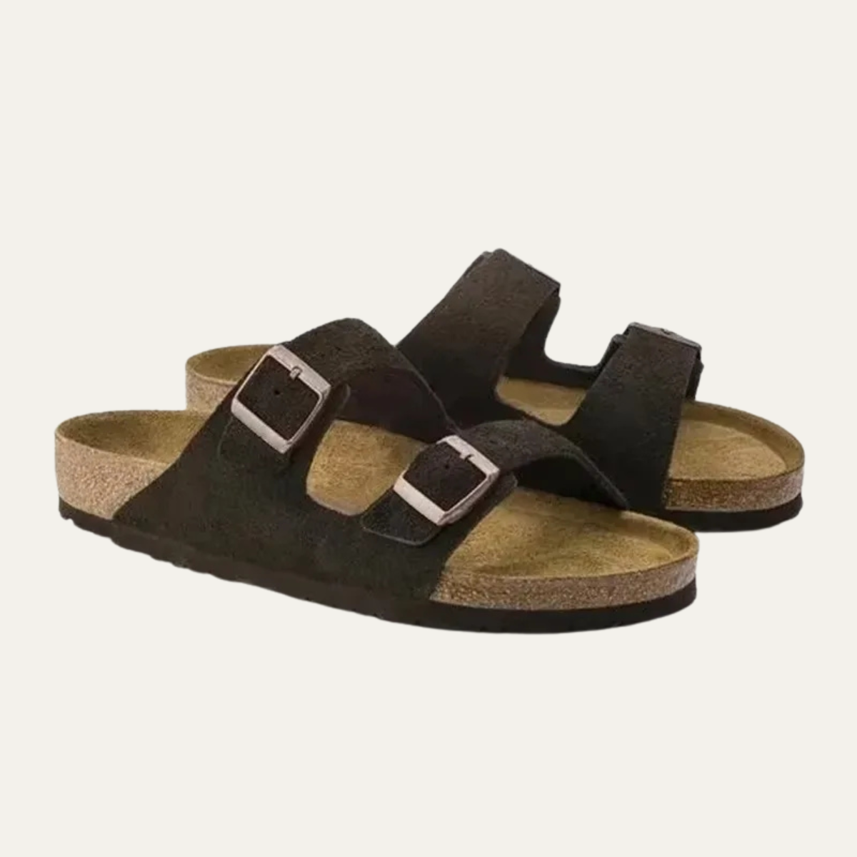 Men's Elegant Leather Slippers with Adjustable Buckles
