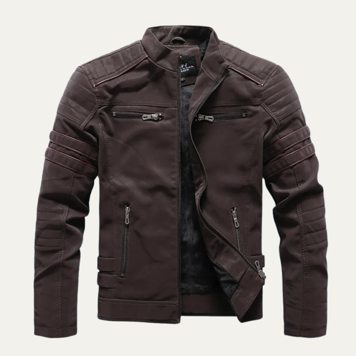 Men’s Zip Up Biker Leather Jacket