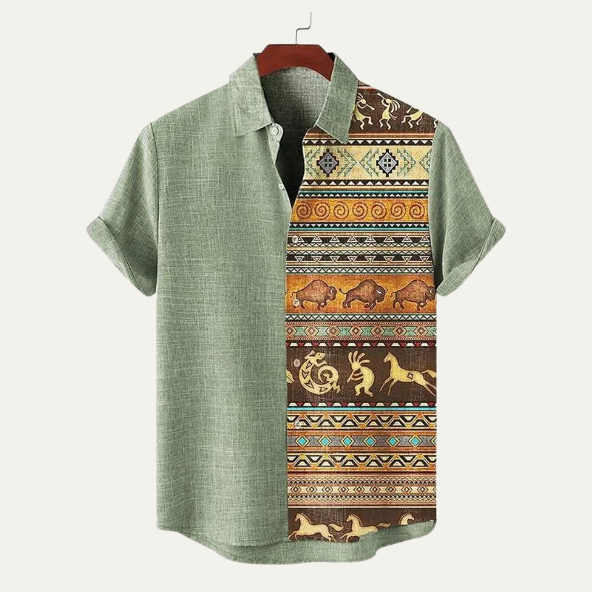 The Sandringham Men’s Patterned Retro Cotton Linen Shirt