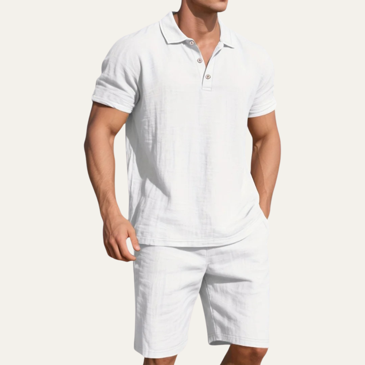 The Monferrato Men’s Relaxed Fit Co Ord Set - Casual Shirt & Shorts Outfit
