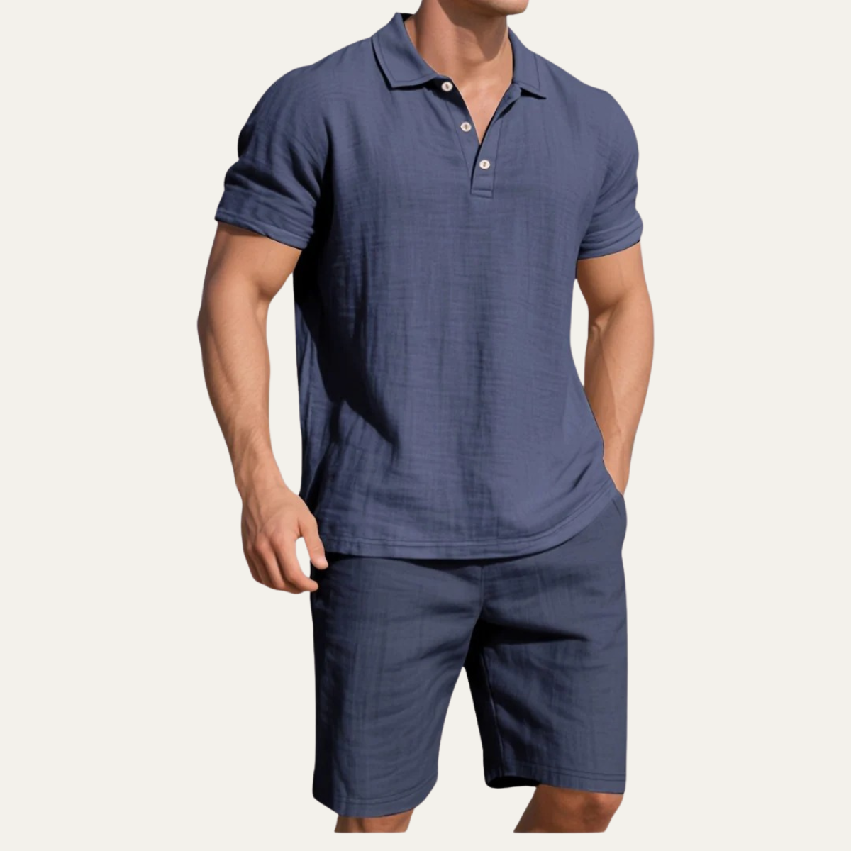 The Brescia Men’s Smart Casual Co Ord Set - Shirt & Shorts Outfit