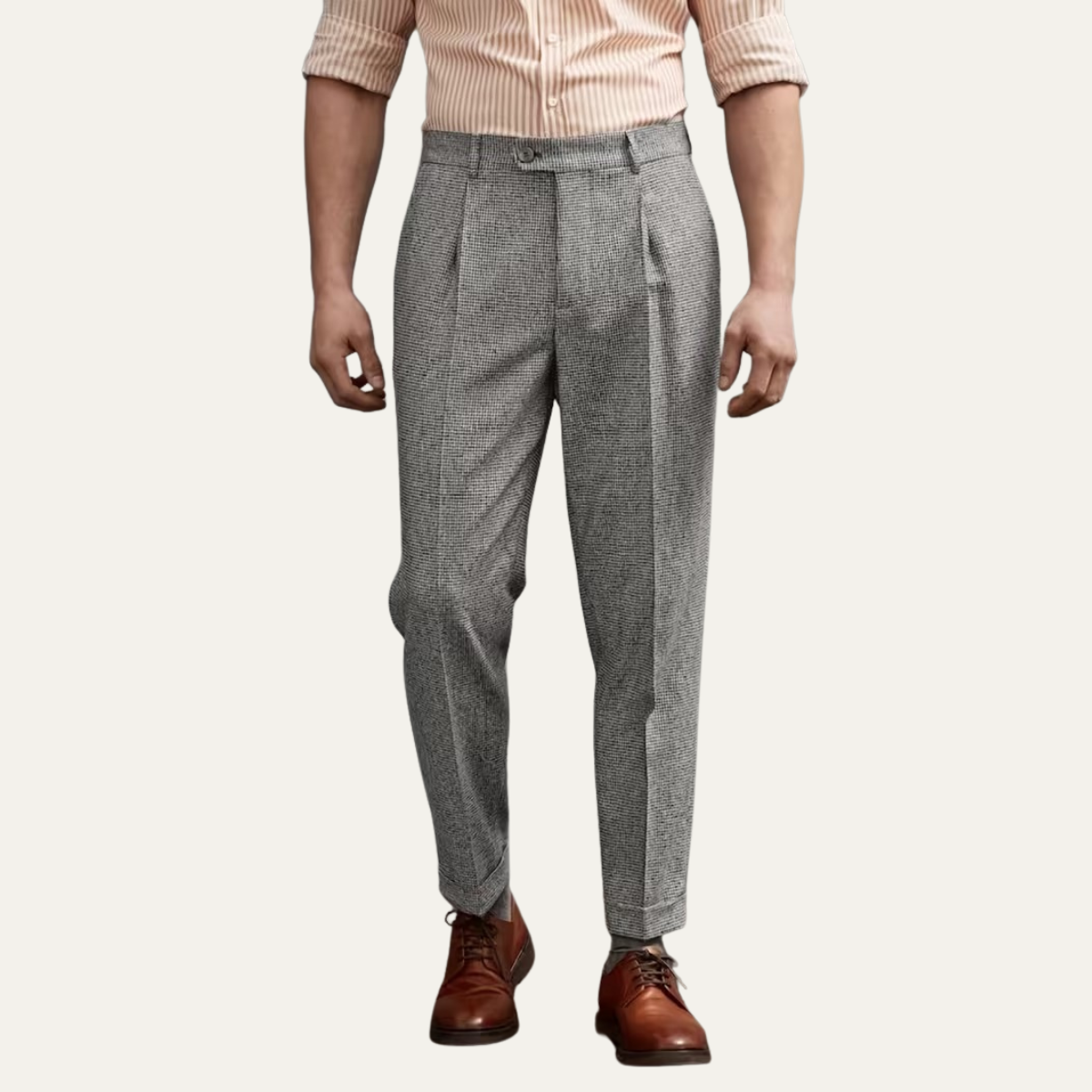 The Dunsborough Men’s Business Tailored Pleated Dress Trousers