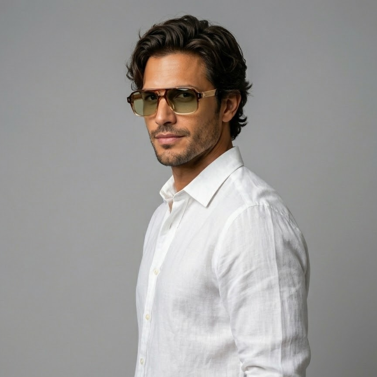 The Portsmouth Men's Transparent Square Sunglasses