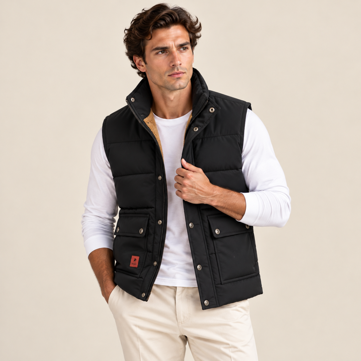 Aspen Men's Modern Fleece-Lined Winter Vest for Warmth