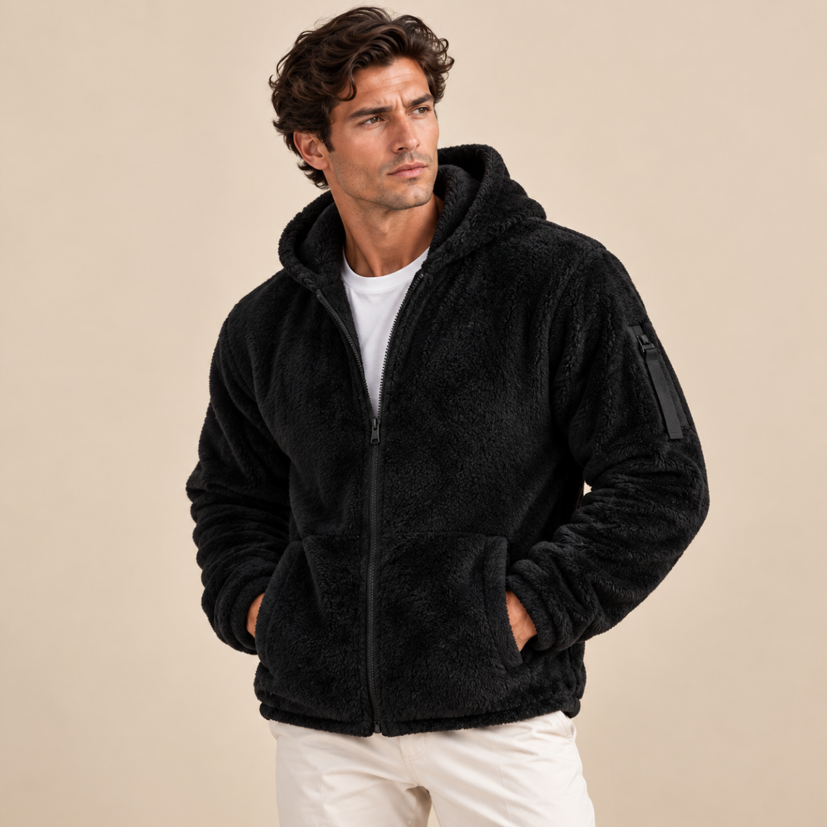Brixton Men's Soft Velvet Fleece Hoodie Jacket